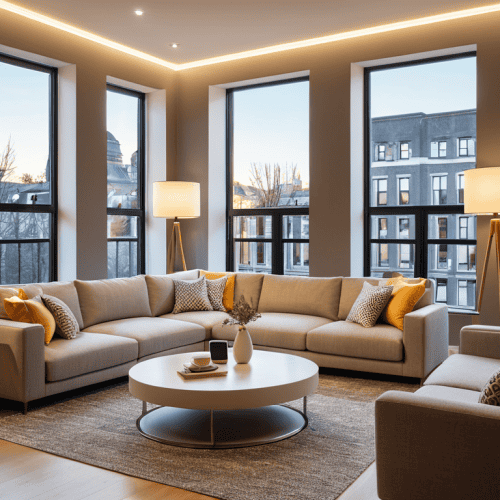 Smart lighting guide living room setup
