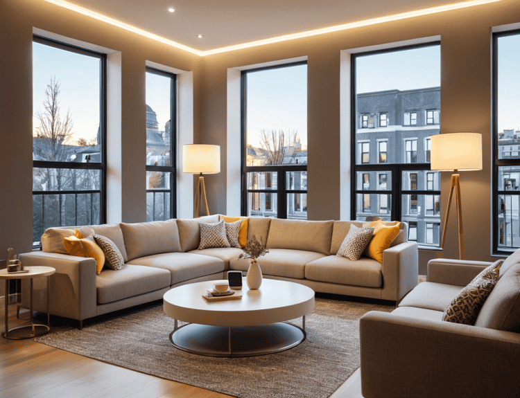 Smart lighting guide living room setup