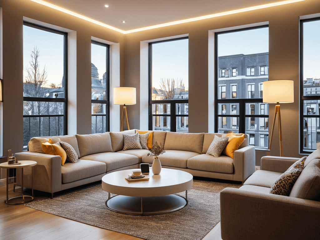 Smart lighting guide living room setup