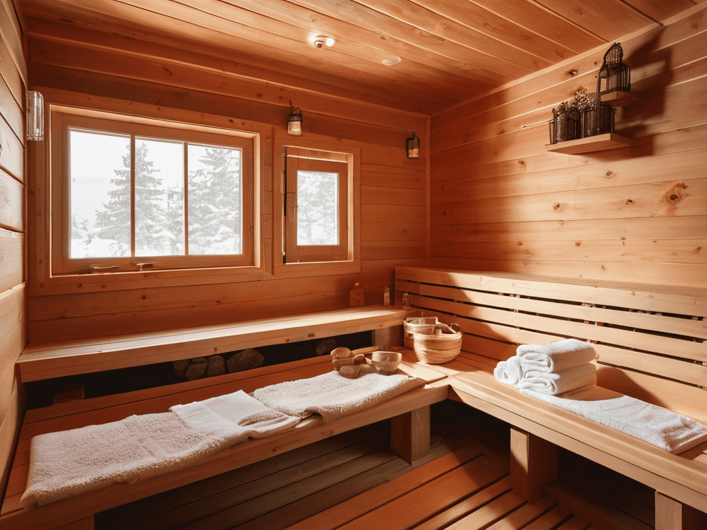 Social sauna newbies stepping into heat