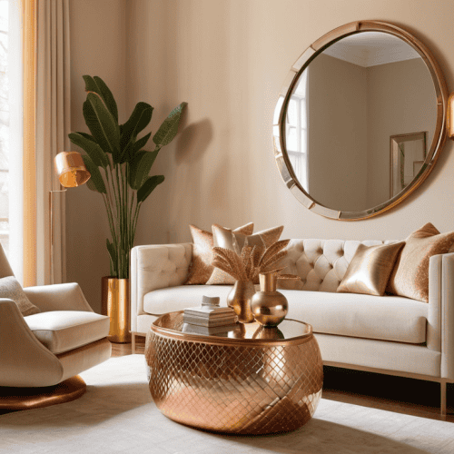 Warm Metallic Accents in luxury space