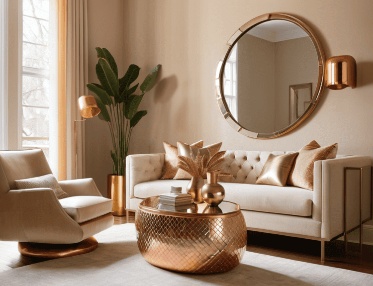 Warm Metallic Accents in luxury space