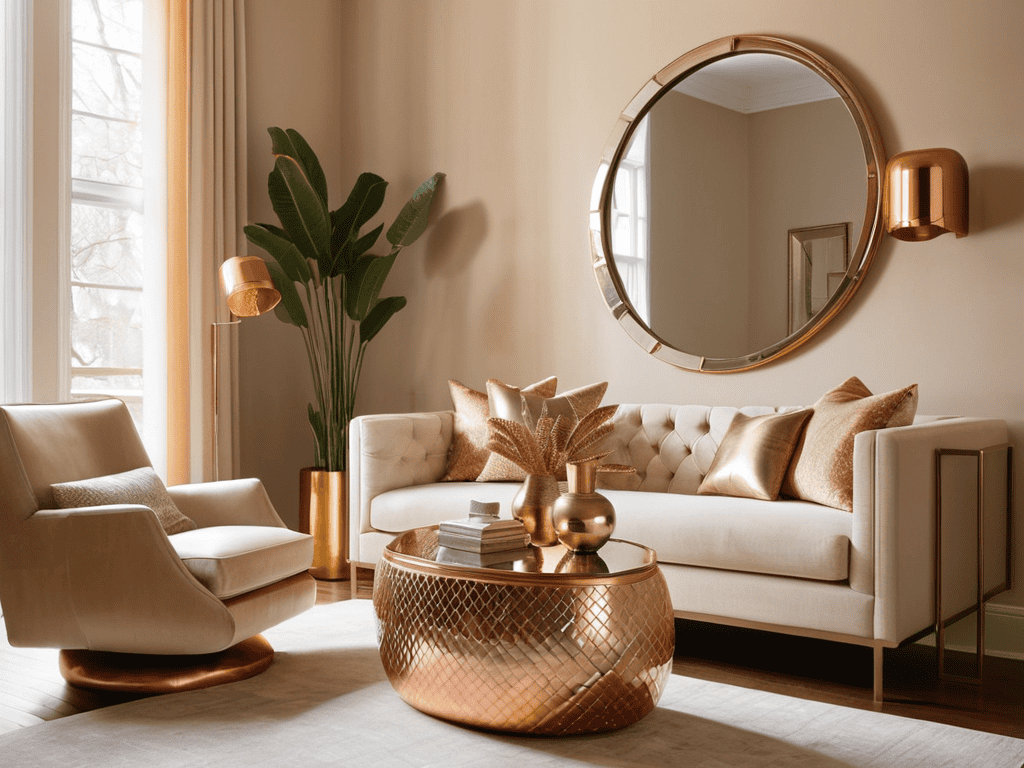 Warm Metallic Accents in luxury space