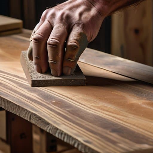 Sanding Reclaimed Wood and Installing Brackets Securely