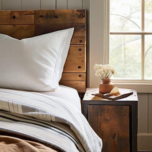 Making a DIY reclaimed wood headboard rustic