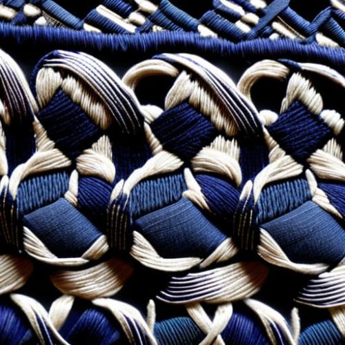 Sashiko Geometric Stitch Spacing on fabric.